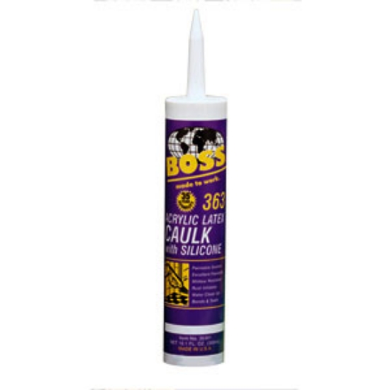 Picture of Accumetric BOSS (R) 363 Clear 10.1 Oz Tube Acrylic Latex Caulk 02434CL10 13-0780                                             