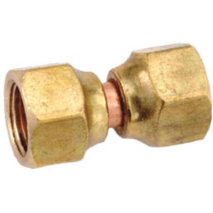 Picture of Anderson Metal LF 7700 Series 1/2" OD Tube 45 Deg SAE Flare Swivel Nut Brass Fresh Water Straight Fitting 704070-08 06-1311  