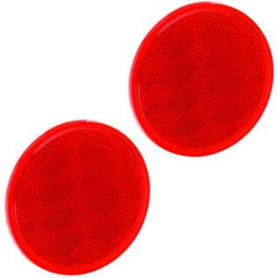 Picture of Bargman  3-3/16" Round Red Stick-On Reflector 74-38-010 69-8422                                                              