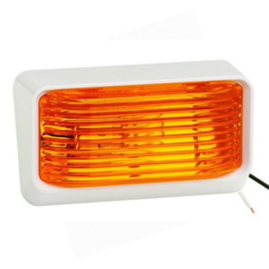 Picture of Bargman 78 Series Amber #78 White Base Porch Light 34-78-516 18-1005                                                         