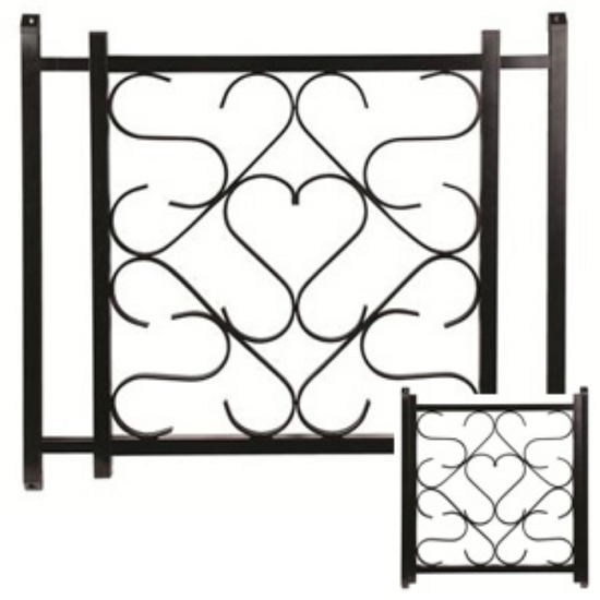 Picture of Camco  20" To 32" Black Aluminum Deluxe Scroll Screen Door Grille 43993 20-0164                                              