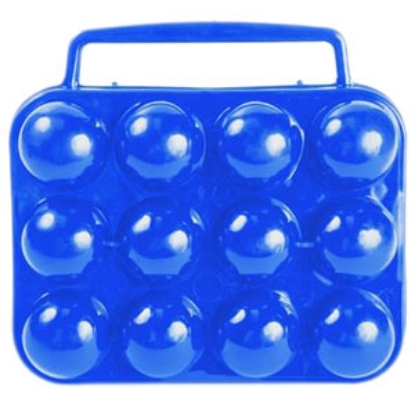 Picture of Camco  Blue Plastic 12 Egg Holder w/ Carrying Handle 51015 03-0575                                                           