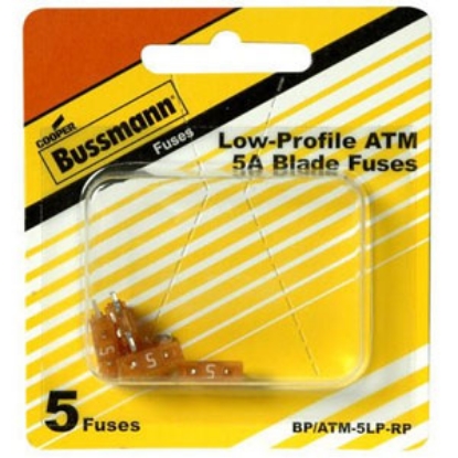 Picture of Bussman  5-Pack 5A Low Profile ATM Tan Blade Fuse BP/ATM-5LP-RP 69-8475                                                      