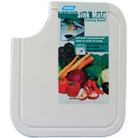 Picture of Camco  White 12-1/2"L x 14-1/2"W Plastic Cutting Board 43857 03-0451                                                         