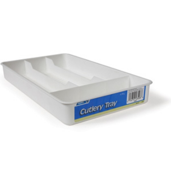 Picture of Camco  White Plastic Cutlery Tray w/ 4 Compartments 43508 03-1053                                                            