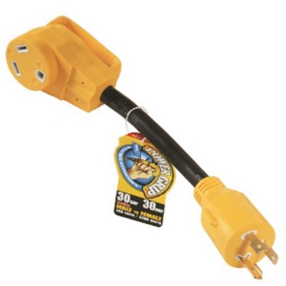 Picture of Camco Power Grip (TM) 30A Dogbone Locking Power Cord Adapter 55272 19-0578                                                   