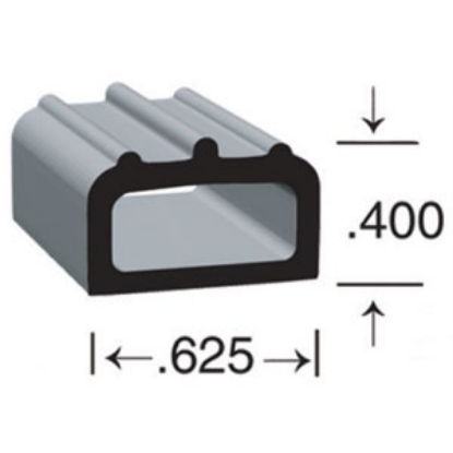 Picture of Clean Seal  Black EPDM 5/8"Wx0.4"Hx50'L D-Type Seal 1705H2-50 13-1755                                                        