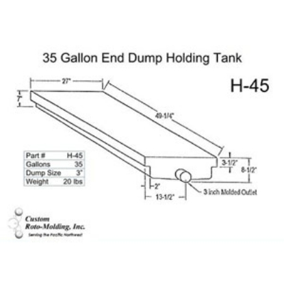 Picture of Custom Roto Molding  40 Gal End Dump Polyethylene Waste Holding Tank H-45 11-1031                                            