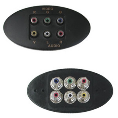 Picture of Diamond Group  1-Pack 3 Female Ports Black Oval Audio/ Video Socket DG52477VP 19-0354                                        