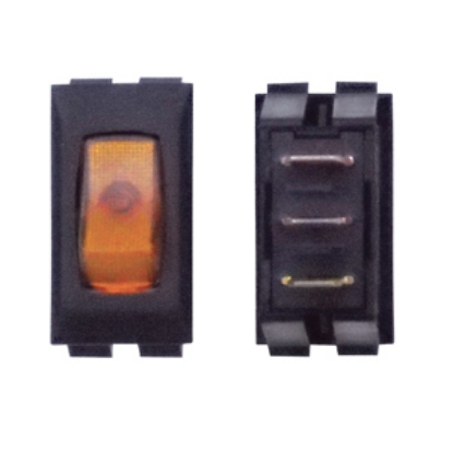 Picture of Diamond Group  1-Piece Black w/Amber Light SPST Rocker Switch DG137VP 19-2060                                                