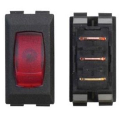 Picture of Diamond Group  1-Piece Black w/Red Light SPST Rocker Switch DG121VP 19-2055                                                  