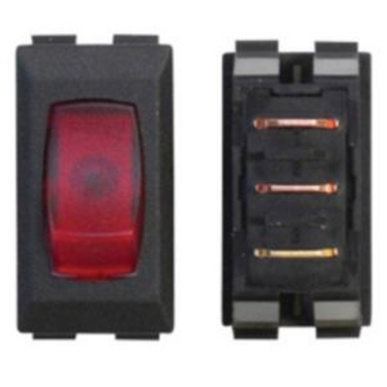 Picture of Diamond Group  1-Piece Black w/Red Light SPST Rocker Switch DG131VP 19-2056                                                  