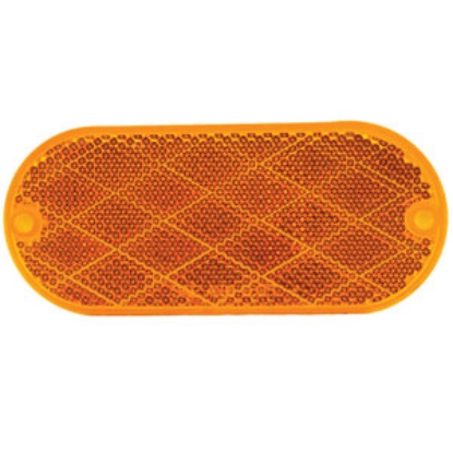 Picture of Diamond Group  4-5/16"x1-7/8" Oval Amber Screw Mount Reflector WP-R-42167A 71-2564                                           