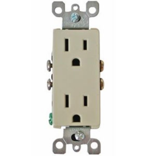 Picture of Diamond Group Decor (R) Ivory 125V/ 15A Indoor/ Outdoor Dual Receptacle DGS58VP 19-1387                                      