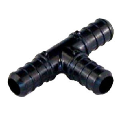 Picture of EcoPoly Fittings  1/2" PEX x 1/2" PEX x 3/4" PEX Black Plastic Fresh Water Tee Fitting 28823 88-9251                         