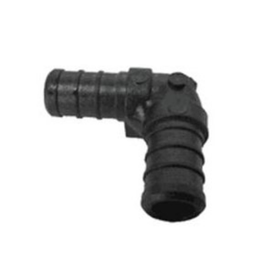 Picture of EcoPoly Fittings  3/8" PEX Black Polysulfone Fresh Water 90 Deg Elbow 28815 88-9306                                          