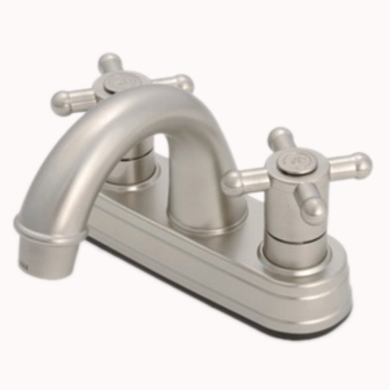 Picture of Empire Brass Ultra Line Nickel w/Cross Handles 4" Lavatory Faucet w/Arc Spout U-YNN77N-ARC-CRS 10-2386                       