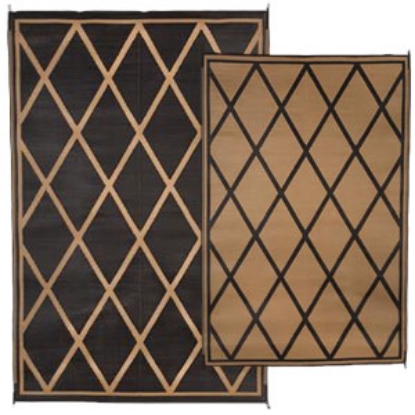 Picture of Faulkner  20'L x 8'W Black/ Beige Polypropylene Reversible Camping Mat 68900 01-1189                                         