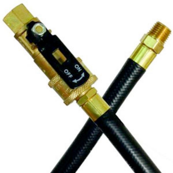 Picture of JR Products  1/4" QD Male End x 1/4" QD Coupler End LP Appliance Hose 07-31185 06-0331                                       