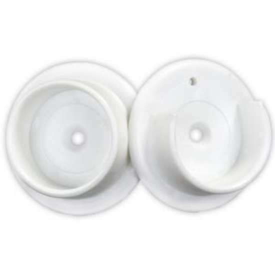 Picture of JR Products  2-Pack Round White Plastic Closet Rod End Bracket 20535 20-1999                                                 