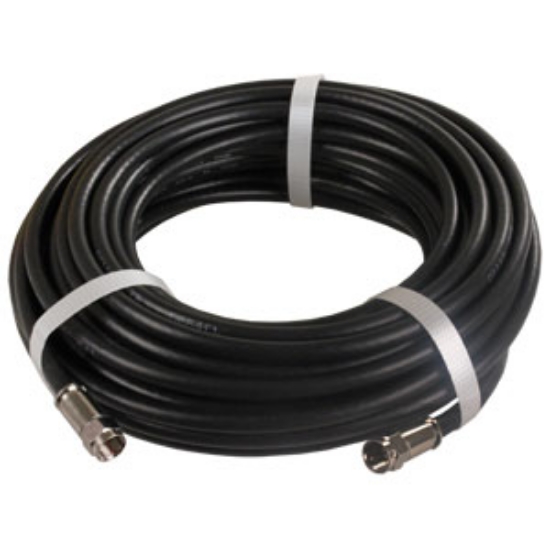 Picture of JR Products  Black 50' RG6 Coaxial Cable w/ Compression End 47985 24-0447                                                    