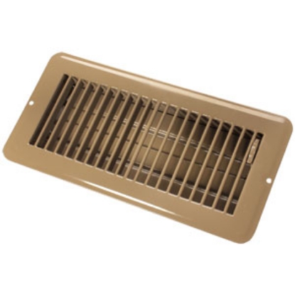 Picture of JR Products  Brown 4"W x 10"L Floor Heating/ Cooling Register w/Damper 02-29015 22-0483                                      