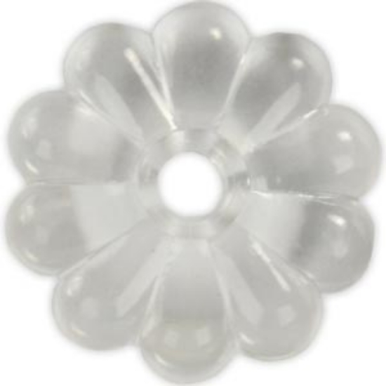 Picture of JR Products  Clear Plastic Flower Pattern Screw Rosettes 20465 20-1856                                                       