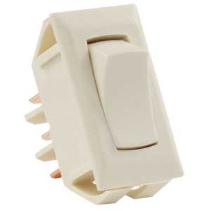 Picture of JR Products  Ivory 12V SPDT Single Rocker Switch 12655 19-1865                                                               