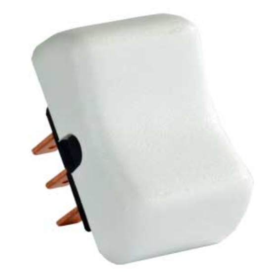 Picture of JR Products  White 125V/ 8A DPDT Rocker Switch 13005 19-2093                                                                 