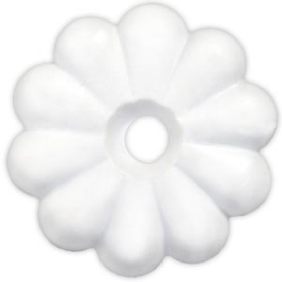 Picture of JR Products  White Plastic Flower Pattern Screw Rosettes 20455 20-1855                                                       