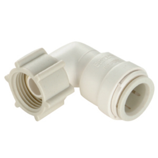 Picture of Sea Tech 35 Series 3/8" Female QC Copper Tube x 1/2" FNPS Swivel Nut Off-White Polysulfone Fres 013520-0808 10-8164          