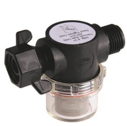 Picture of SHURflo  1/2" NPSM x 1/2" Female Swivel Fresh Water Pump Strainer For Shurflo 255-315 10-0117                                