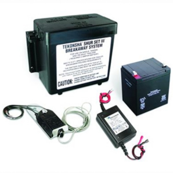 Picture of Tekonsha Shur-Set III Trailer Breakaway Kit w/Battery Charger for 1-4 Axles 20015 17-0213                                    