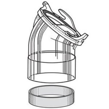 Picture of Thetford Sani-Con 3" 45Deg Angled Sewer Hose Connector 70407 94-6914                                                         