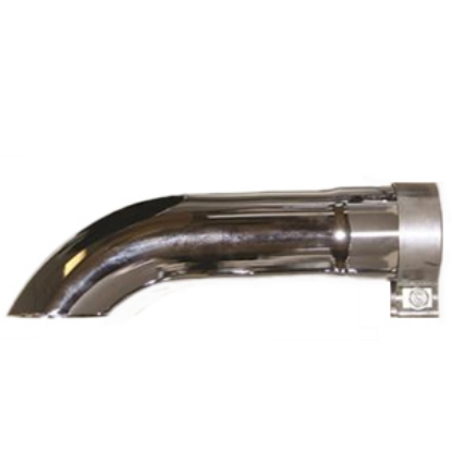 Picture of US Gear  4"Dia Inlet X 12"L Double Chrome Plated Exhaust Side Pipe Turnout CTD-4000 15-1774                                  