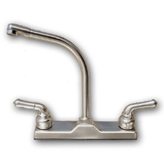 Picture of Utopia  Nickel w/2 Teapot Handle Hi-Rise Kitchen Faucet 20380R340NABX 69-6003                                                