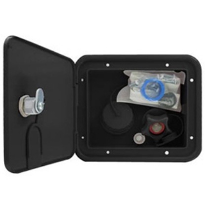 Picture of Valterra  Black Brass Lockable Gravity Hatch Fresh Water Inlet A01-2000BKVP 10-1616                                          