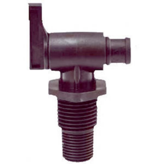 Picture of Valterra  Black Plastic 3/8" & 1/2" MNPT Fresh Water Tank Drain Valve w/Flange A01-2026BKVP 10-9133                          