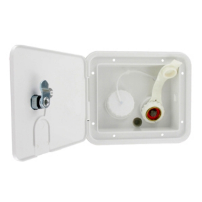 Picture of Valterra  White Brass Lockable Gravity Hatch Fresh Water Inlet A01-2000VP 10-0678                                            