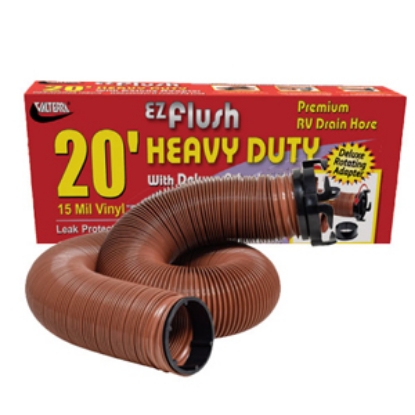 Picture of Valterra EZ Flush Bronze 20' HD 15 Mil Vinyl Sewer Hose w/ Adapter D04-0044 71-5766                                          