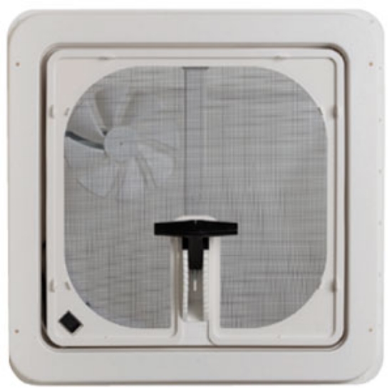 Picture of Ventline  White 14.25"x14.25" Polypropylene Frame Roof Vent w/Fan V3094-601-00 70-2893                                       