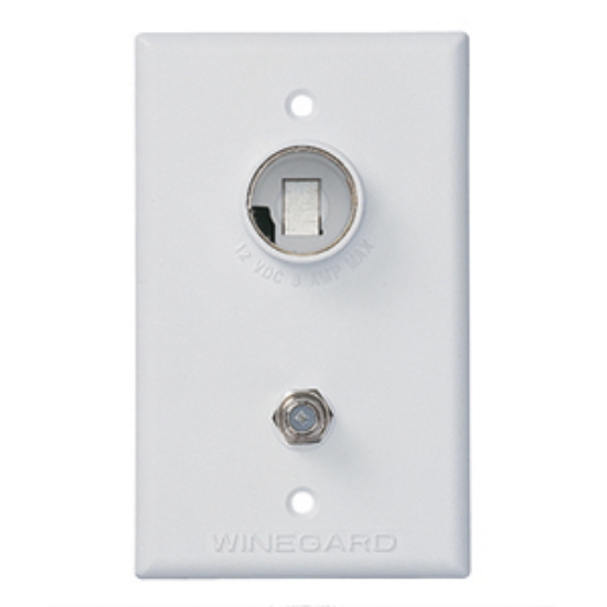 Picture of Winegard  White 12V Indoor Single Cable Receptacle TG-7341 24-0187                                                           