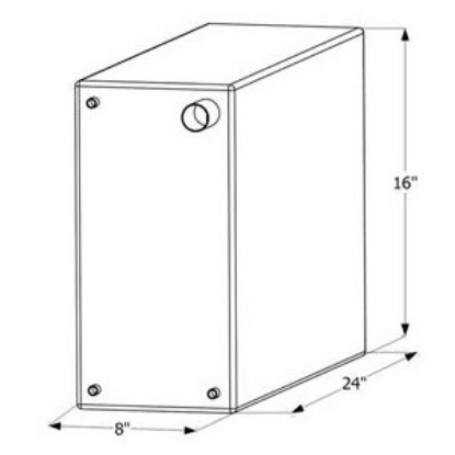 Picture of ICON  24" x 16" x 8" 12 Gal Fresh Water Tank w/ Fittings 12466 10-1614                                                       