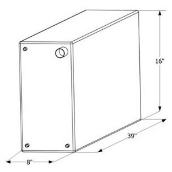 Picture of ICON  39" x 16" x 8" 20 Gal Fresh Water Tank w/ Fittings 12460 10-1604                                                       