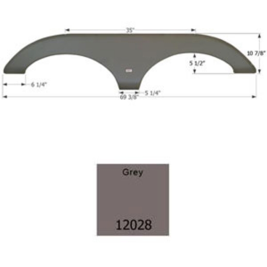 Picture of Icon  Gray Tandem Axle Fender Skirt For Forest River Brands 12028 15-0478                                                    