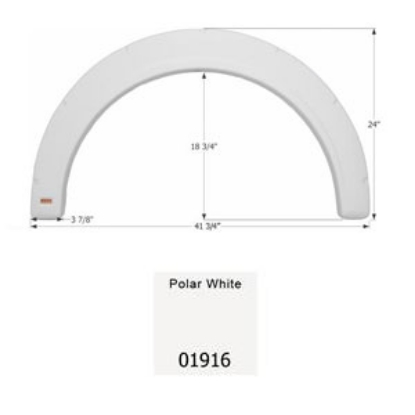 Picture of Icon  Polar White Single Axle Fender Skirt For Fleetwood Brands 01916 15-0445                                                