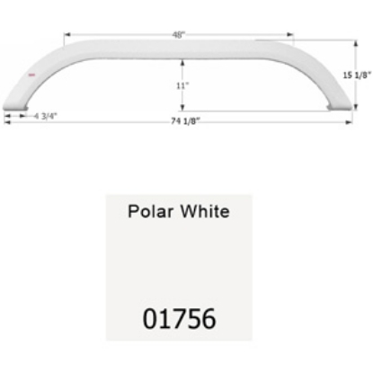 Picture of Icon  Polar White Tandem Axle Fender Skirt For Carriage Brands 01756 15-1651                                                 