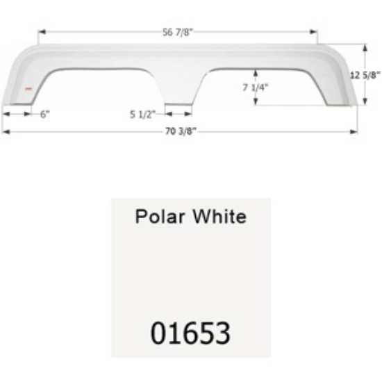 Picture of Icon  Polar White Tandem Axle Fender Skirt For Coachmen Brands 01653 15-1638                                                 