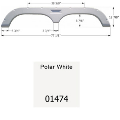 Picture of Icon  Polar White Tandem Axle Fender Skirt For Fleetwood Brands 01474 15-1620                                                