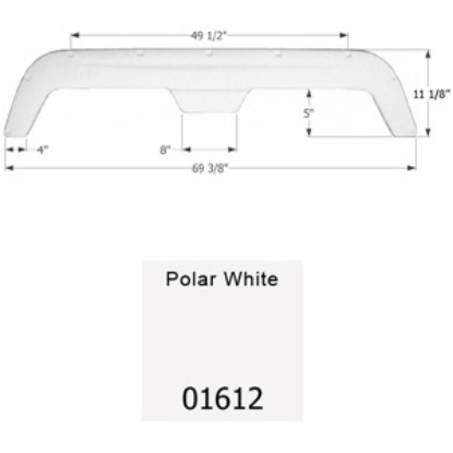 Picture of Icon  Polar White Tandem Axle Fender Skirt For Fleetwood Brands 01612 15-1624                                                